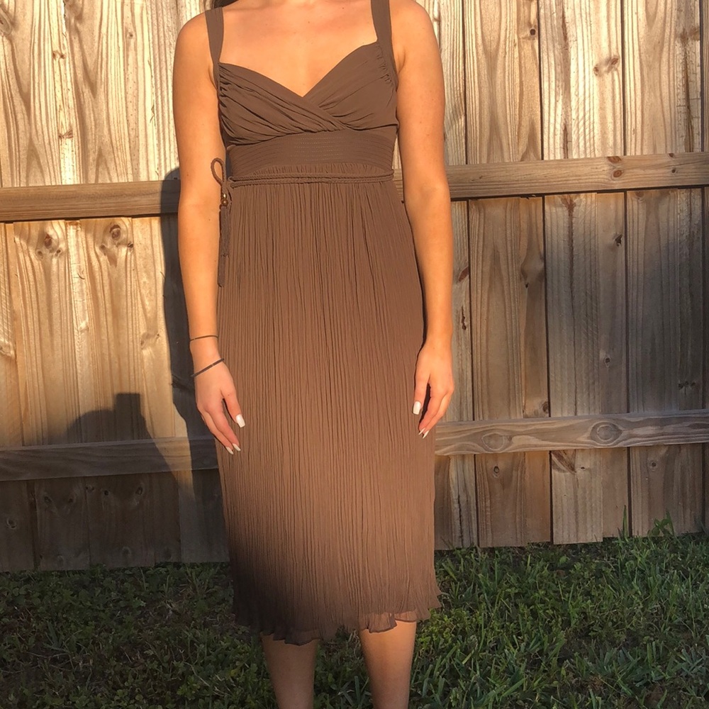 NWT White House Black Market Dress Brown Gorgeous! Sz 0 WHBM